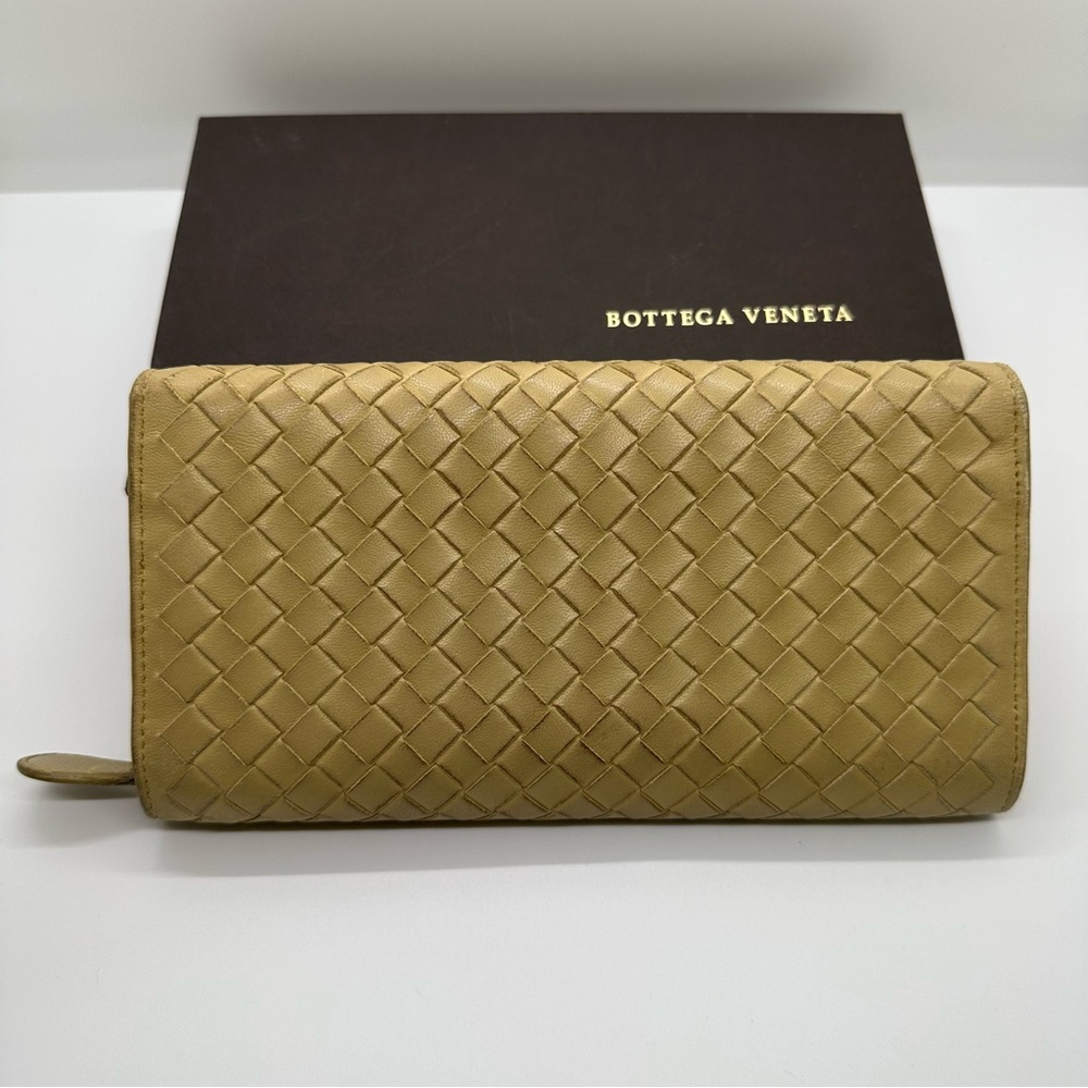 Bottega Veneta | Mustard Yellow Napa Intrecciato Leather Continental Wallet - Picture 2 of 12